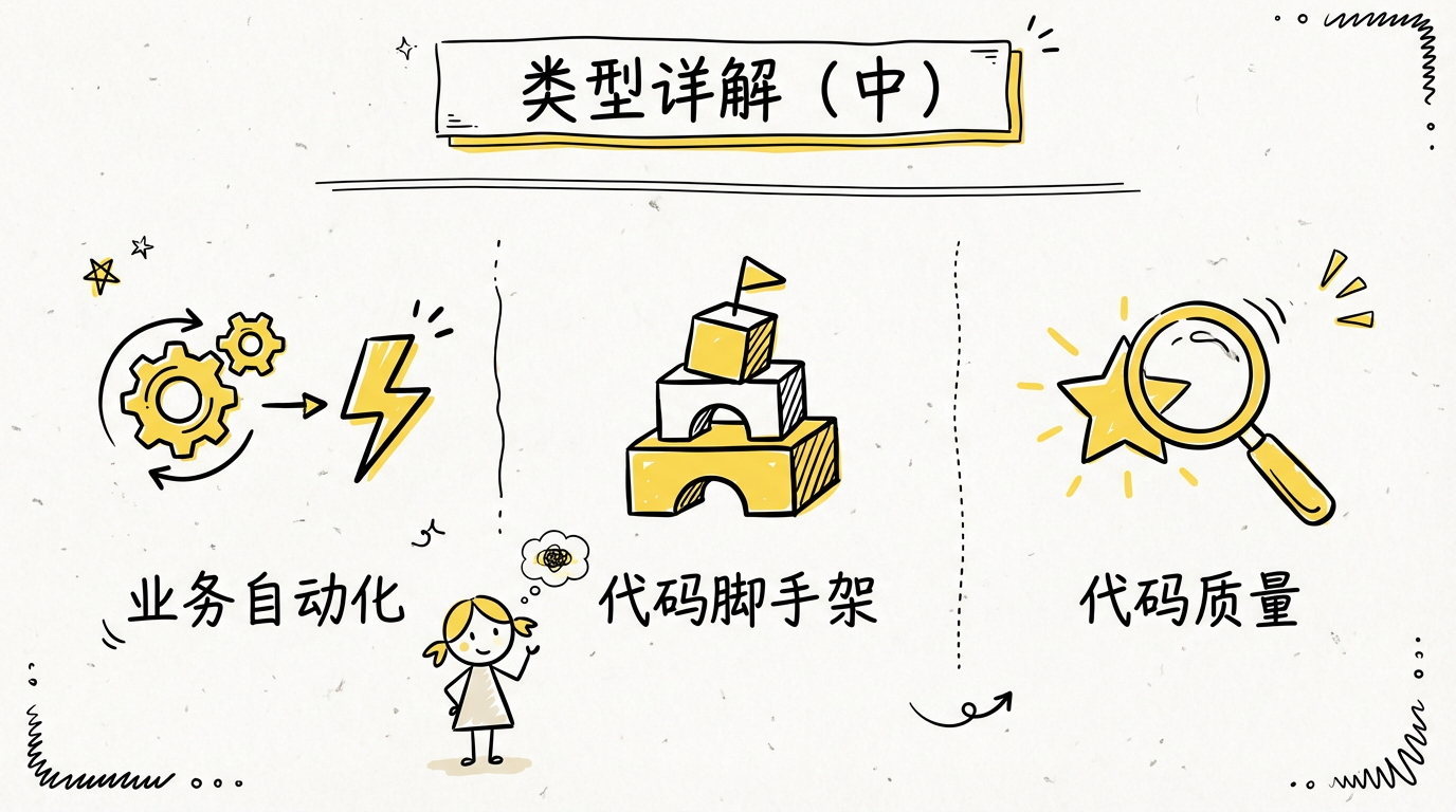 类型详解中：自动化 / 脚手架 / 代码质量