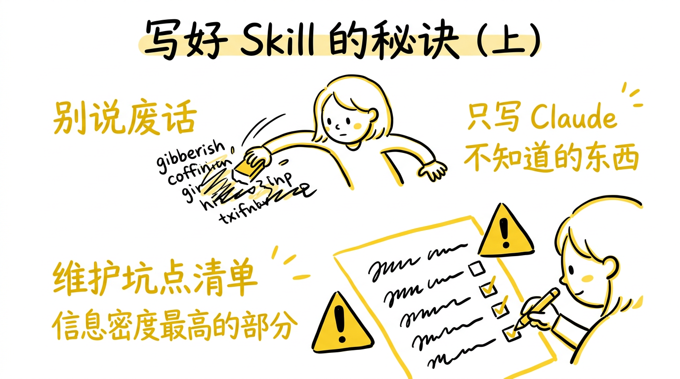 写好 Skill 的秘诀：别说废话 + 坑点清单